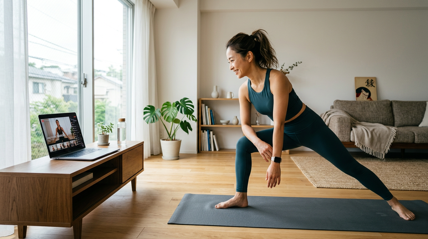 オンラインフィットネスレッスンの様子